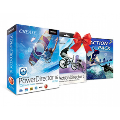 CyberLink PowerDirector 16 Ultra + ActionDirector 2 + Action Pack                    