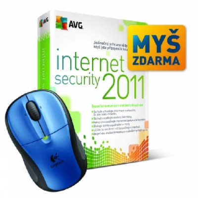 AVG Internet Security  2011 - 1 PC, 1 rok + Bezdrátová myš Logitech M305                    