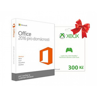 Microsoft Office 2016 pro domácnosti CZ + Dárková karta Microsoft Store                    