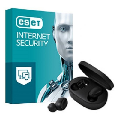 ESET Internet Security, licence na 1 rok, 1 PC + ZDARMA bezdrátová sluchátka Xiaomi                    