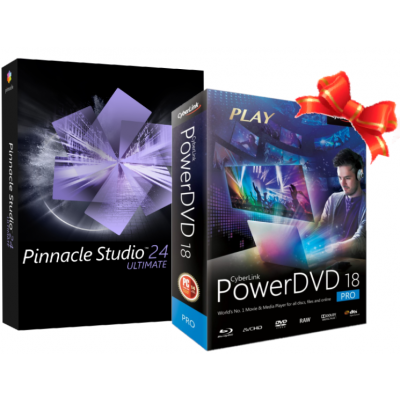 Pinnacle Studio 24 Ultimate + CyberLink Power DVD 18 Ultra Zdarma                    