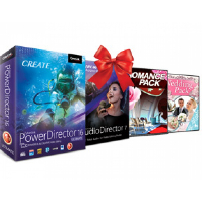 CyberLink PowerDirector 16 Ultimate + AudioDirector 7 + Wedding Pack + Romance Pack 3                    