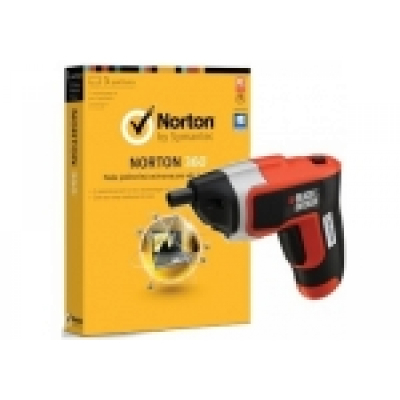 Norton 360 2014 CZ, 3 PC, 1 rok + Aku Šroubovák Black&amp;Decker KC460LN                    