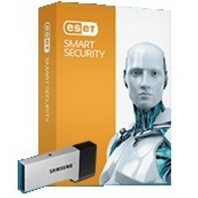 ESET Internet Security, 9, licence na 1 rok, 1 PC + Flash disk Samsung 32 GB                    