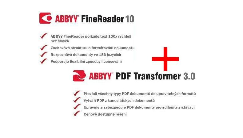 ABBYY PDF Transformer 3.0 ZDARMA ke každé objednávce ABBYY Finereader 10!