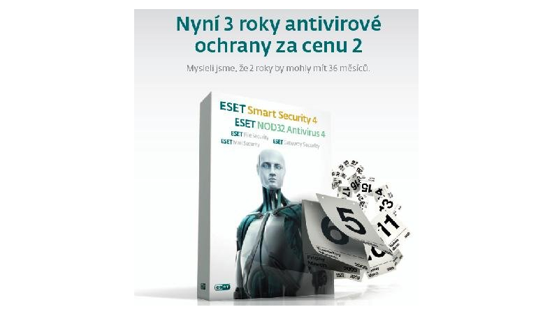 ESET - licence na 3 roky za cenu 2