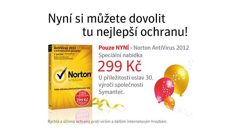Norton Antivirus 2012 za 299,- Kč